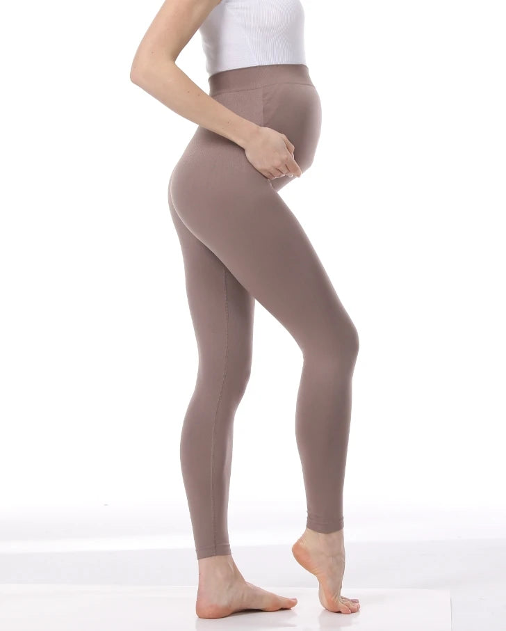 CowLost | product_id-high-waist-maternity-leggings-with-belly-support-skinny-knit-pants |23
