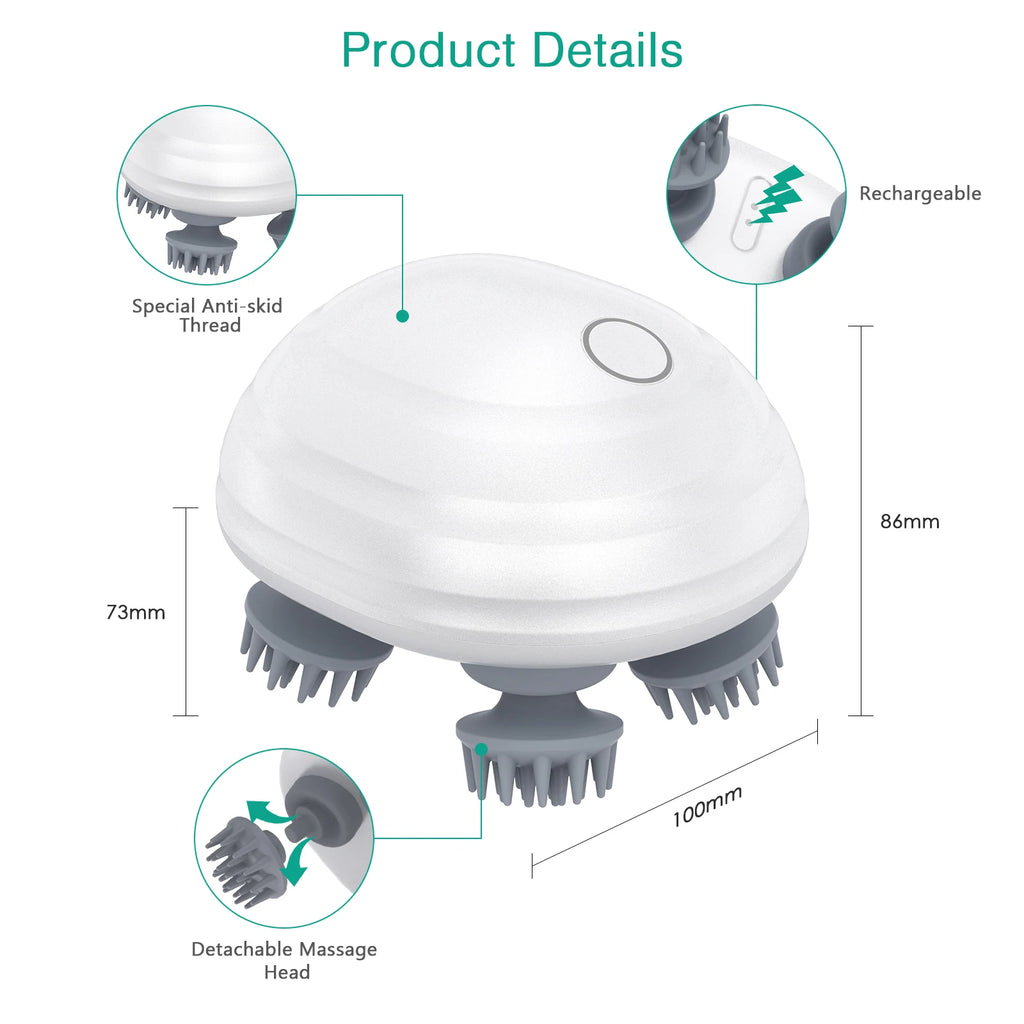 ORIA Handheld Electric Pet Massager with 8 Detachable Heads for Cats and Dogs