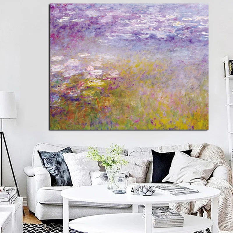 CowLost | claude-monet-lotus-posters-and-hd-prints-landscape-oil-painting-on-canvas |1