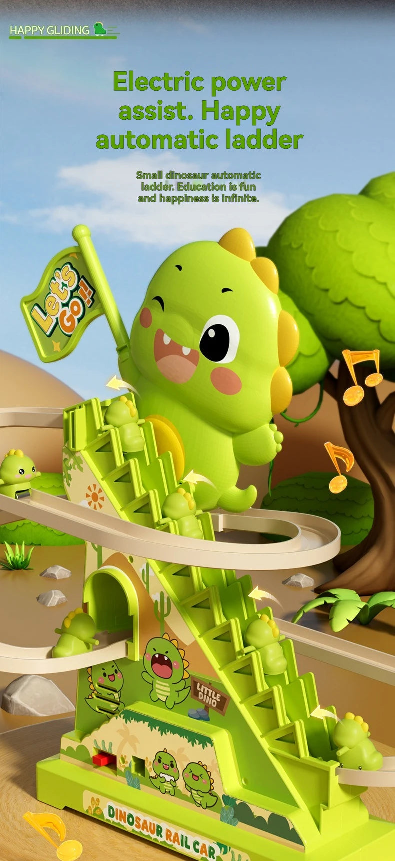 CowLost | product_id-dinosaur-stair-climbing-flashing-lights-music-roller-coaster-track-toy |10