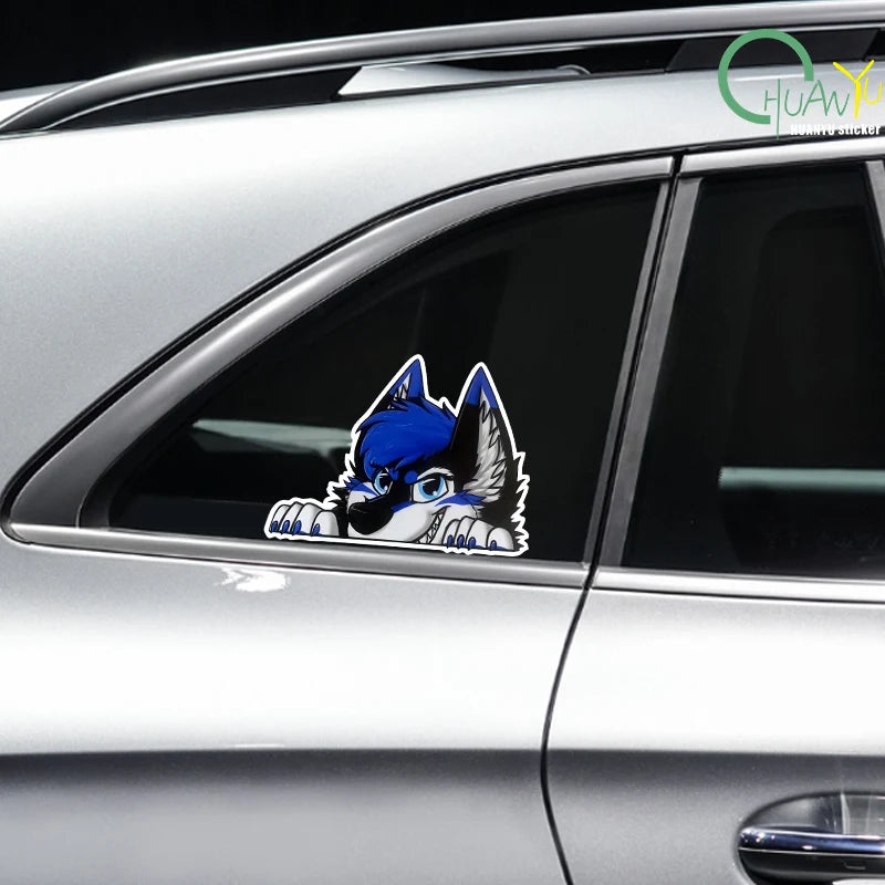 CowLost | peering-at-wolf-head-creative-stickers-vinyl-pvc |2