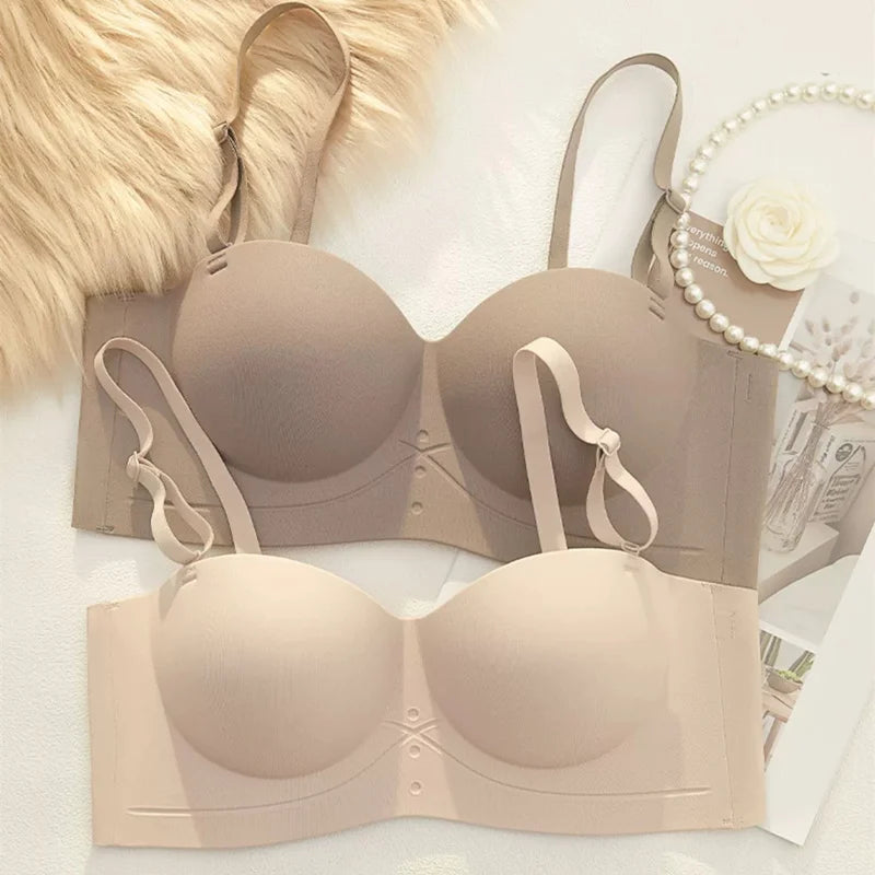 CowLost | product_id-seamless-strapless-half-cup-wire-free-push-up-bra-for-women |2