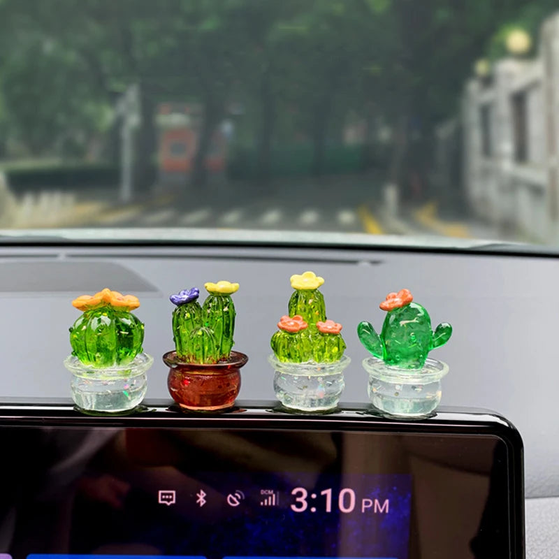 CowLost | 4pcs-resin-simulation-cactus-car-decoration-mini-succulent-decoration-home-office-desktop-computer-crafts-couple-small-gifts-toy |4