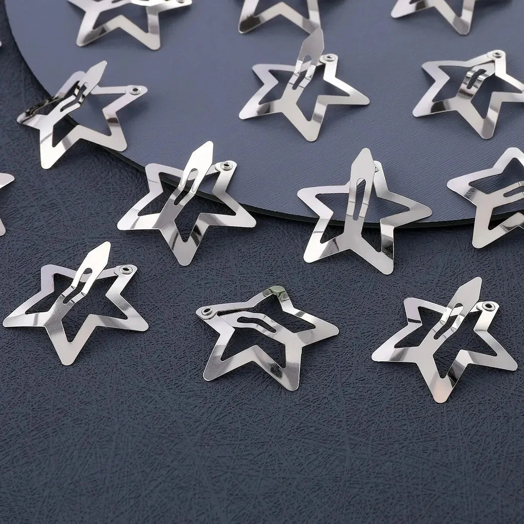 CowLost | 2-100pcs-star-hair-clips-for-girls-filigree-star |4