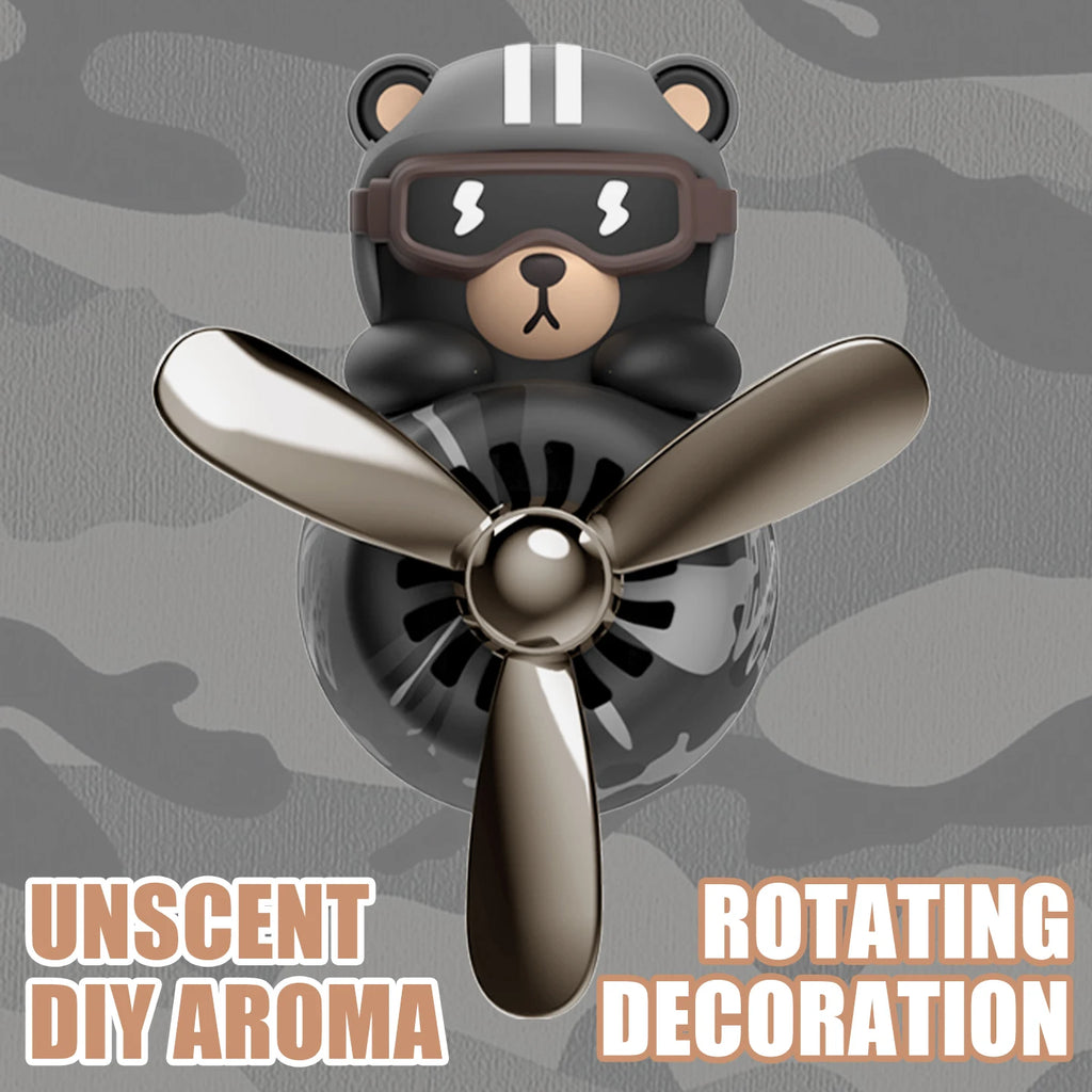 CowLost | product_id-unscented-diy-car-vent-diffuser-with-rotating-propeller-pilot-bear-ornament |2