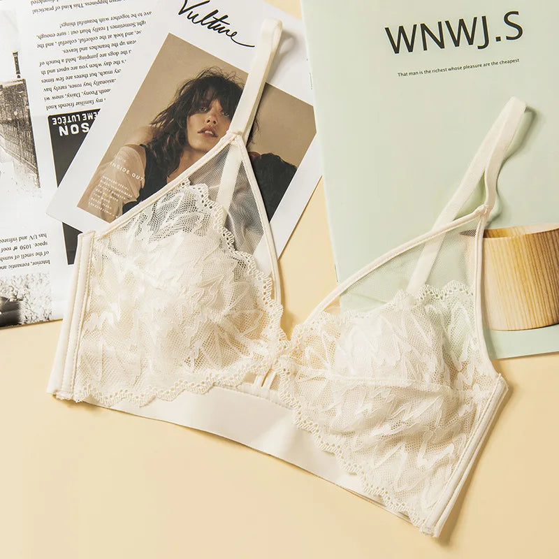CowLost | product_id-wireless-push-up-lace-padded-bra-for-women-solid-color |12