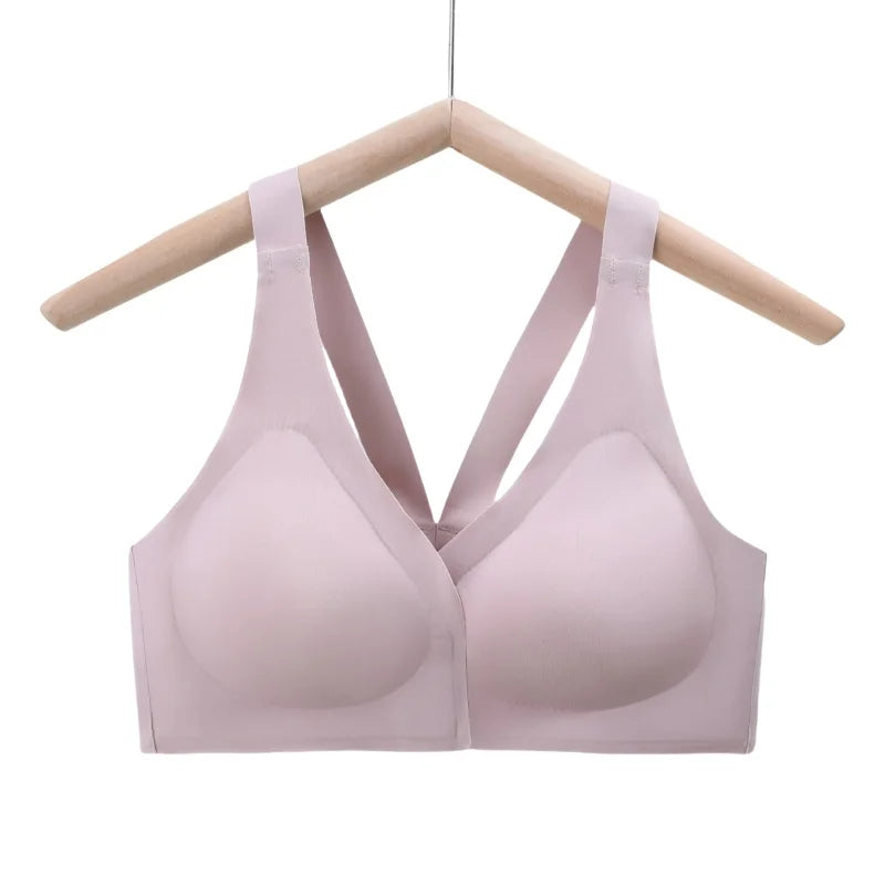 CowLost | product_id-wireless-seamless-v-neck-front-closure-push-up-bra-for-women |5