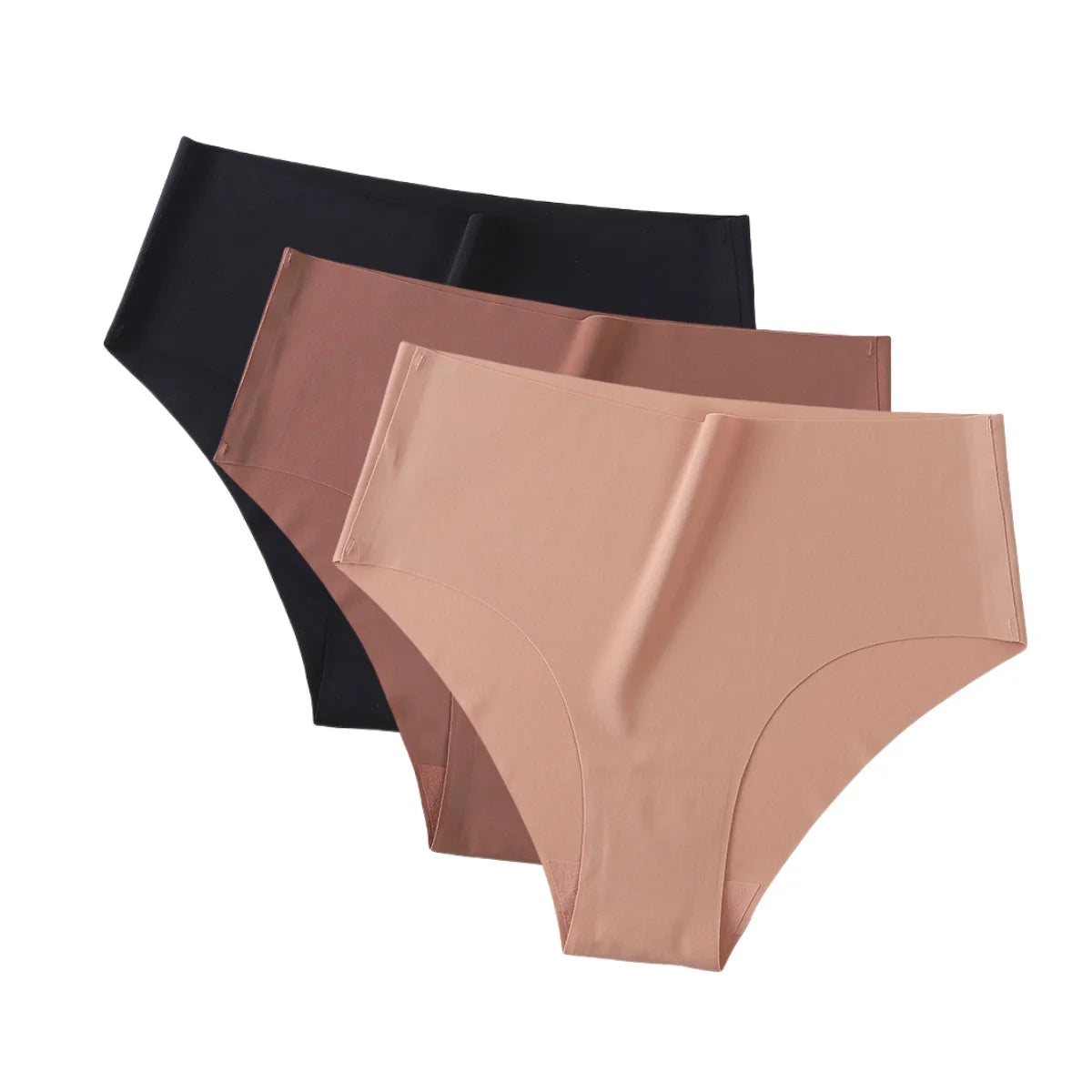 CowLost | product_id-3pcs-women-high-waist-seamless-breathable-ice-silk-stretch-panties-xs-xl |10