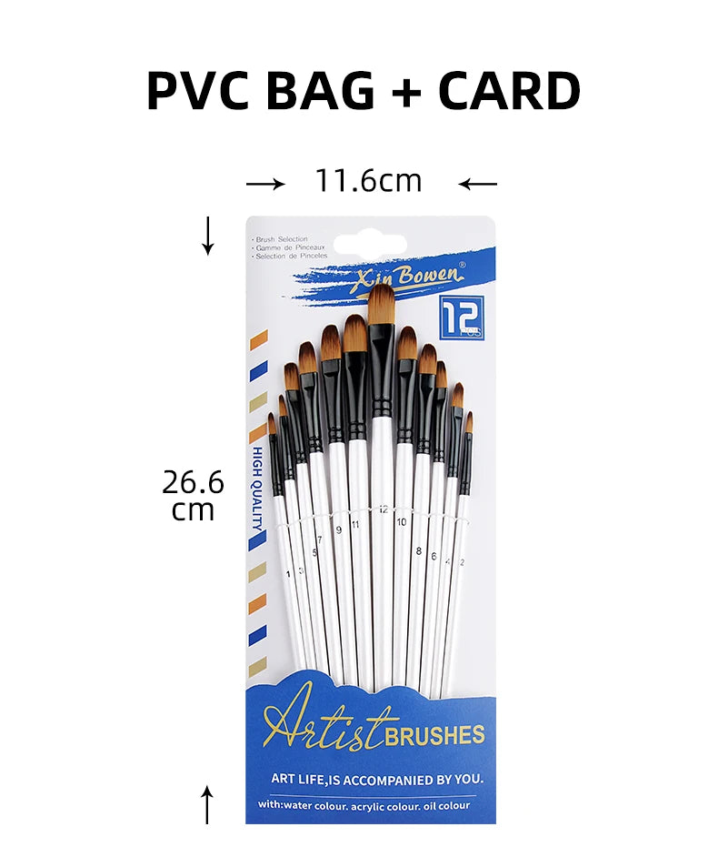 CowLost | 12-piece-nylon-bristle-brushes-set-for-beginners |16