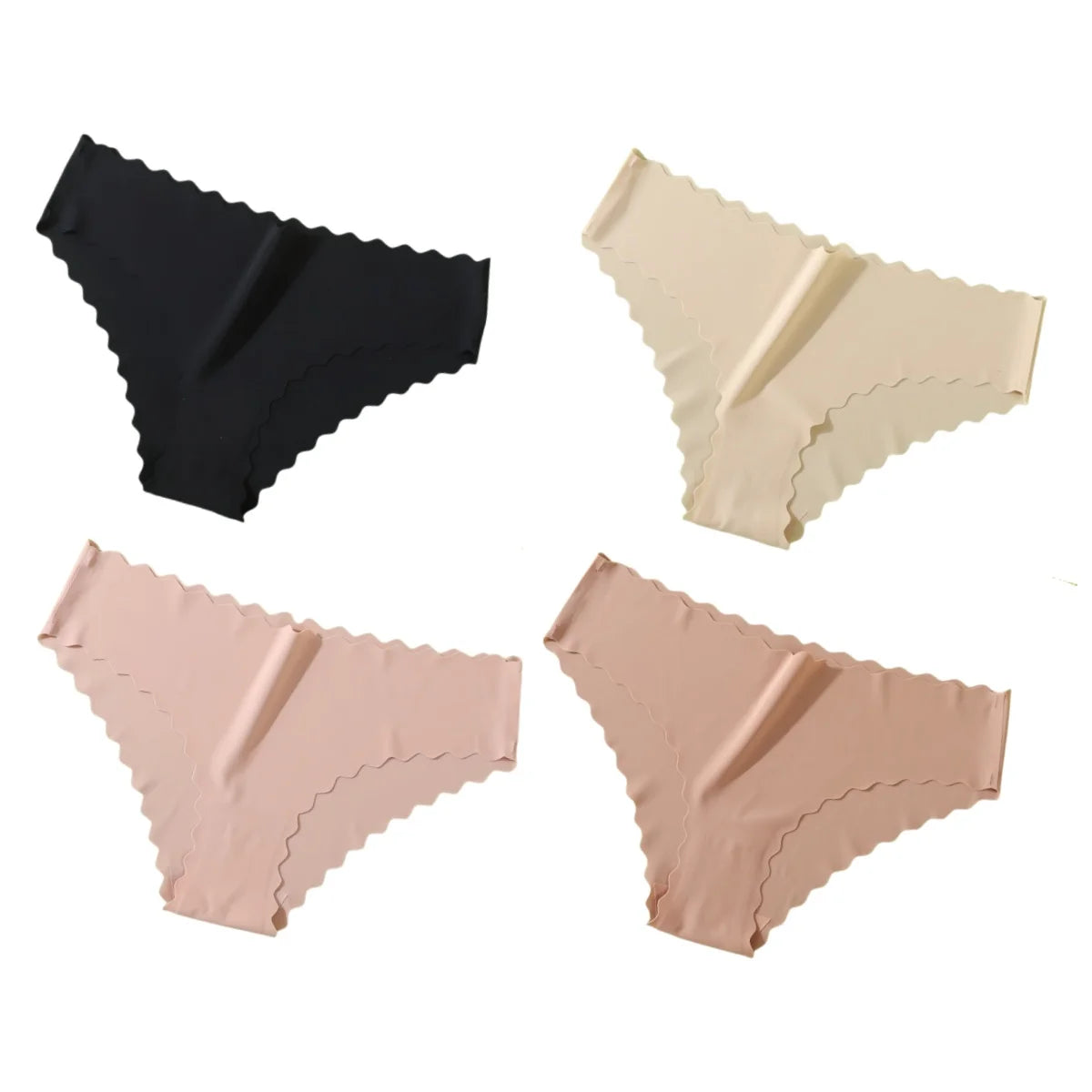 CowLost | product_id-4pcs-womens-mid-rise-seamless-ice-silk-briefs-xs-xl-no-show-solid-panties |24