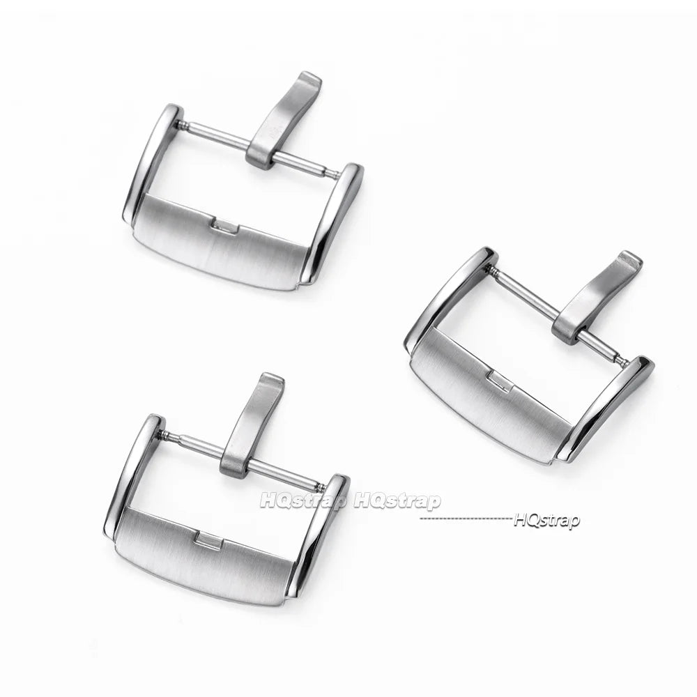 20mm Stainless Steel Watch Buckle Clasp for Leather Strap Replacement Silver Pin