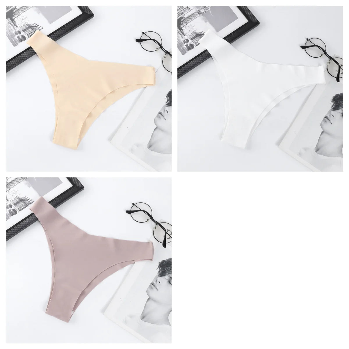 CowLost | product_id-3pcs-women-ice-silk-seamless-low-rise-v-waist-quick-dry-briefs-s-l |22