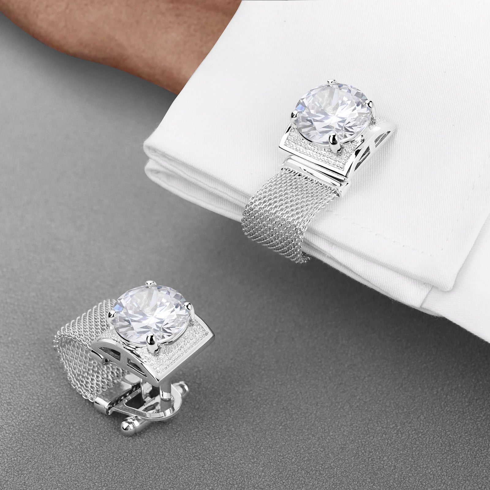 CowLost | clothing-accessories-hawson-mens-silver-birthstone-crystal-cufflinks-luxury |19