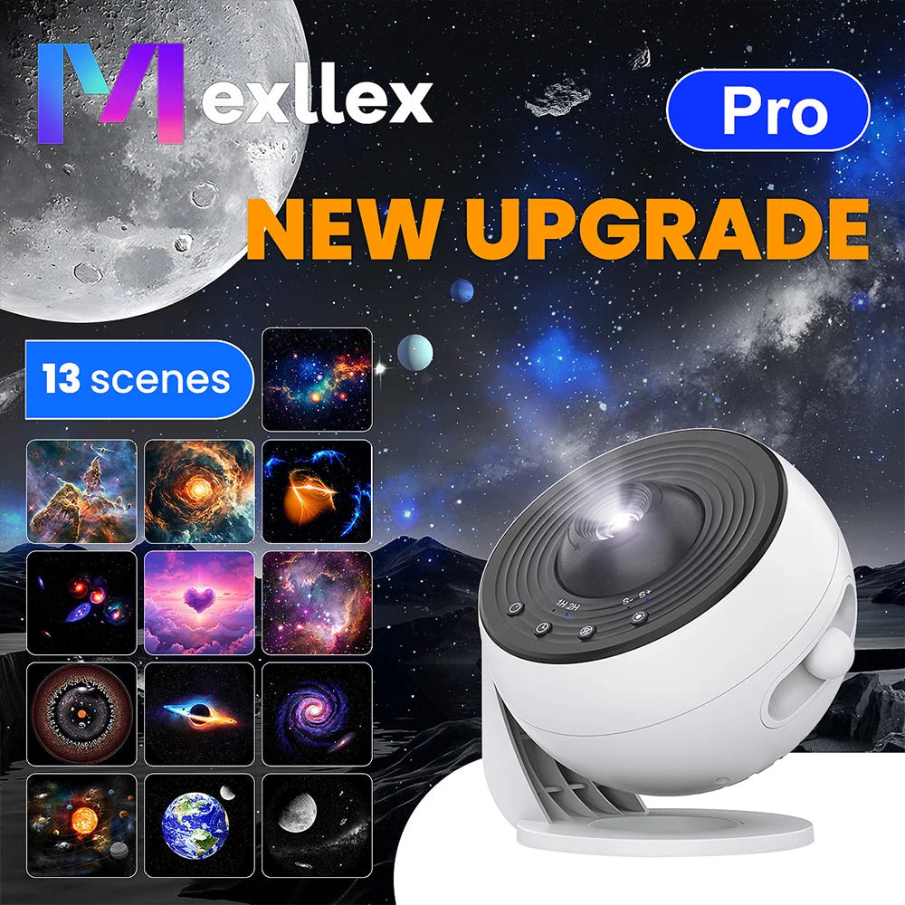 13-in-1 Starry Sky 4K HD Galaxy Planetarium Projector with Timer and Nebula Night Light