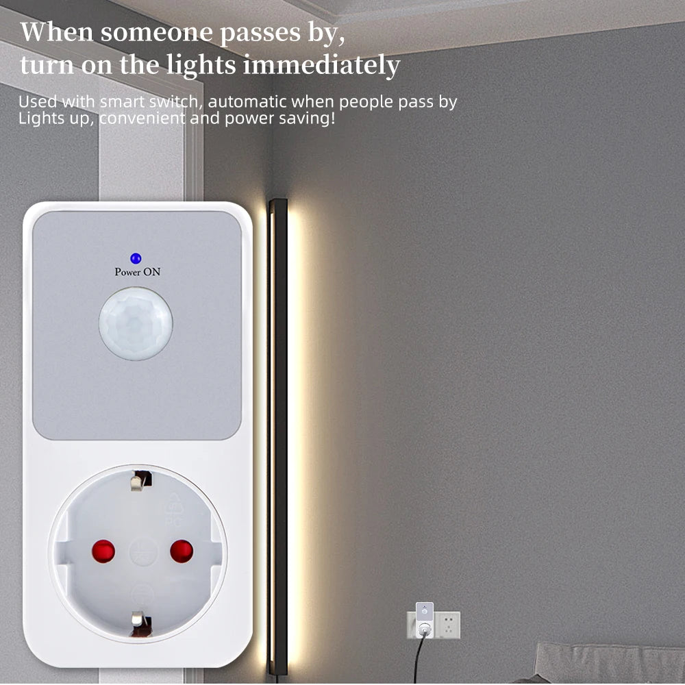 PIR Sensor Socket Lamp Holder 110-240V Infrared Detection 120° Automatic Induction Switch