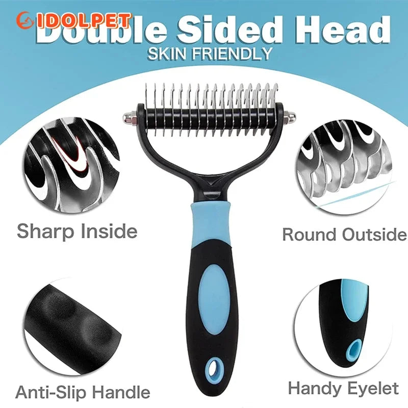 CowLost | tools-professional-2-sided-pet-deshedding-brush-and-dematting-comb |2