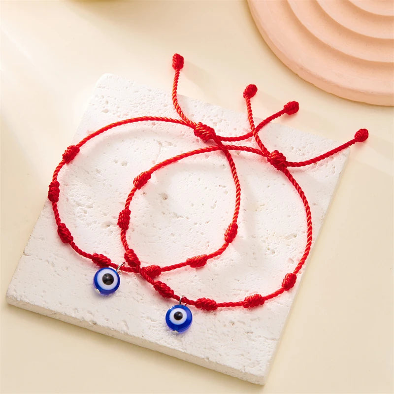 CowLost | lucky-handmade-7-knots-red-string-couple-bracelet-for-women |4
