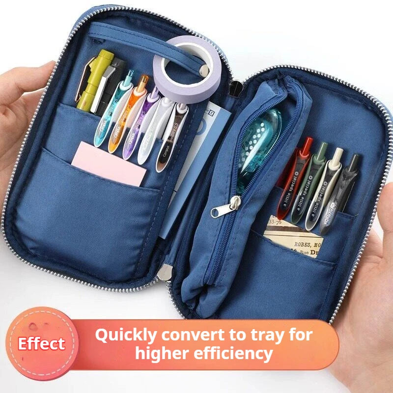CowLost | product_id-kokuyo-japan-pancase-retro-large-capacity-corduroy-pencil-bag-for-students-office |3