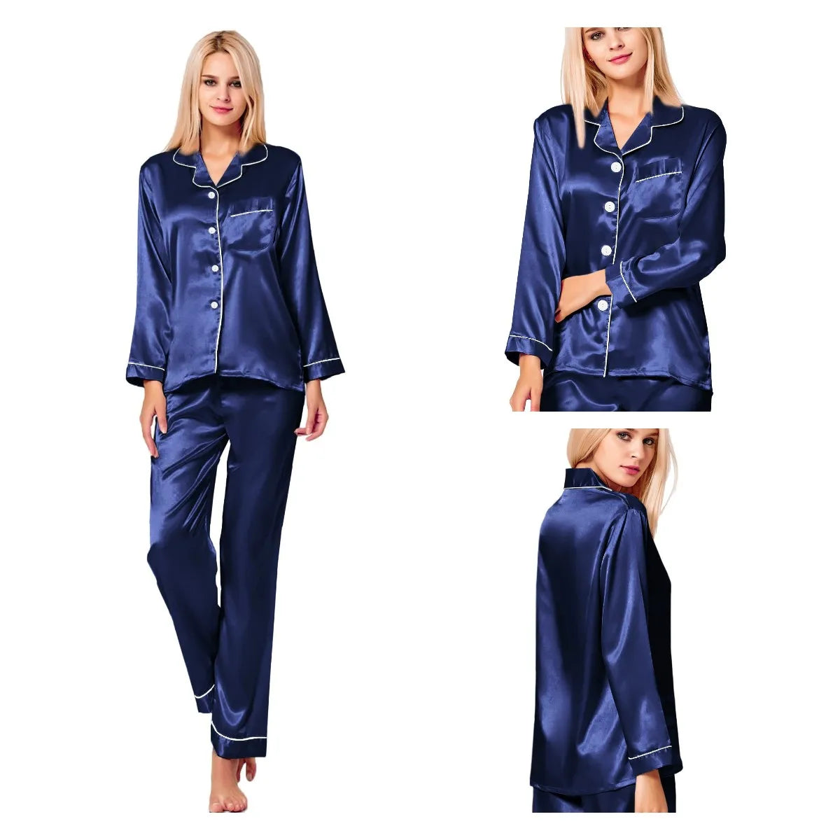 CowLost | activewear-pants-womens-two-piece-silk-satin-pajama-set-long-sleeve-loungewear-sleepwear |6