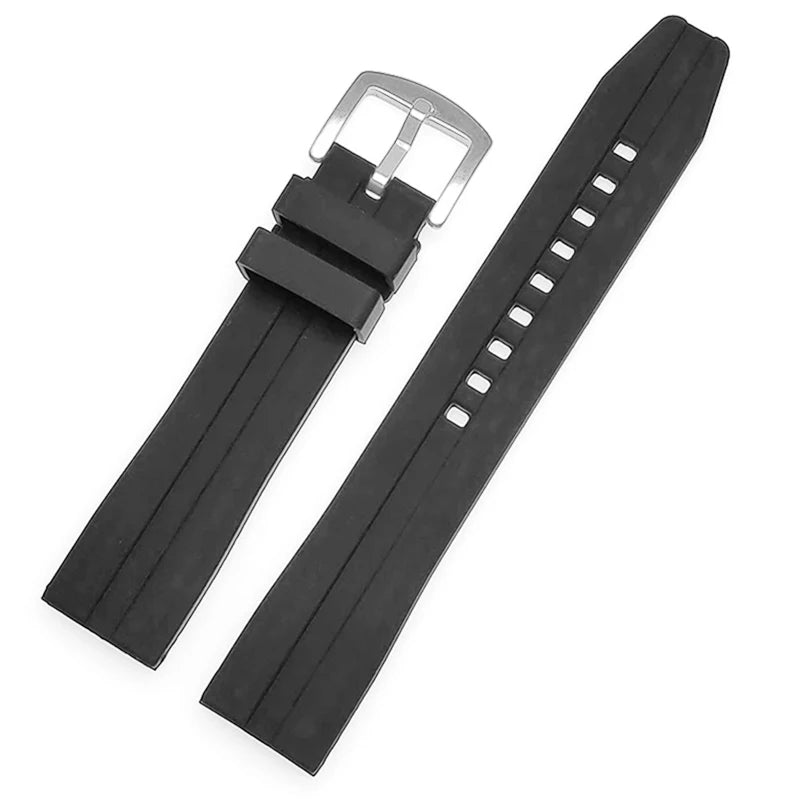Waterproof Silicone Watch Strap 14+9cm Extended Length for Rolex & Seiko 20/22mm Wristband