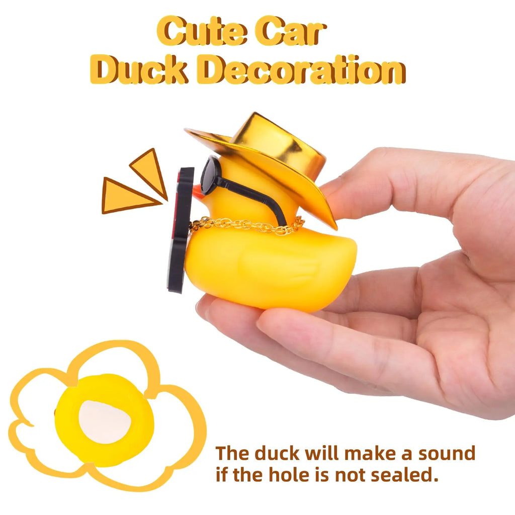 CowLost | product_id-yellow-rubber-duck-car-dashboard-decoration-with-cowboy-hat-necklace-sunglasses-and-mini-musical-instrument |5