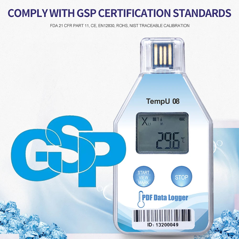 TempU08B USB Temperature & Humidity Data Logger 32000 Sets for Warehouse Storage