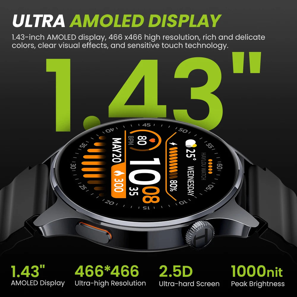 CowLost | haylou-watch-4s-gps-smartwatch-1-43-hd-amoled-display |3