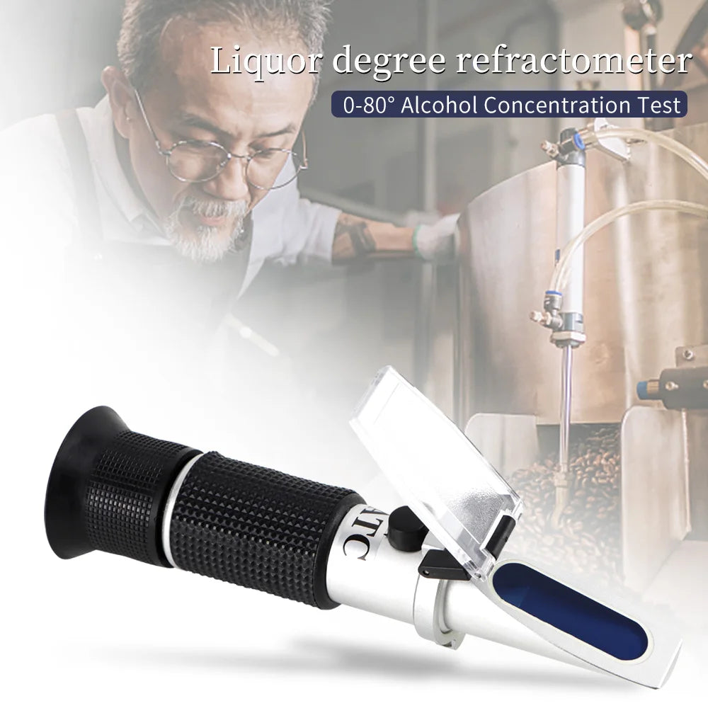 Handheld 0-80% Alcohol Refractometer for Spirits Brewing and Alcohol Concentration Measurement