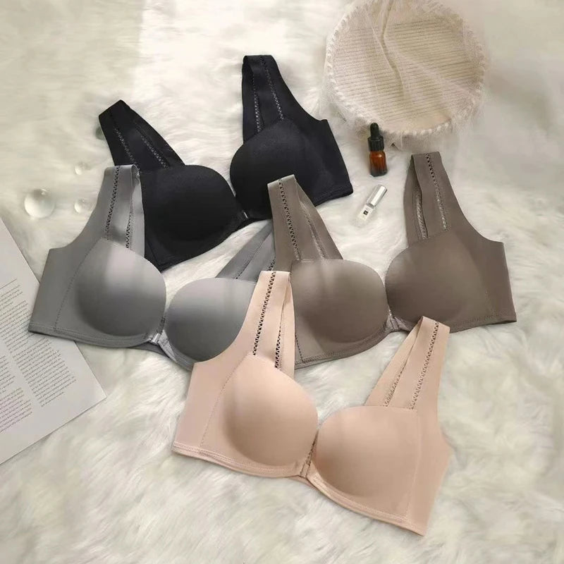 CowLost | product_id-front-button-seamless-adjustable-wire-free-push-up-bra-for-small-breasts-anti-sagging-support |7