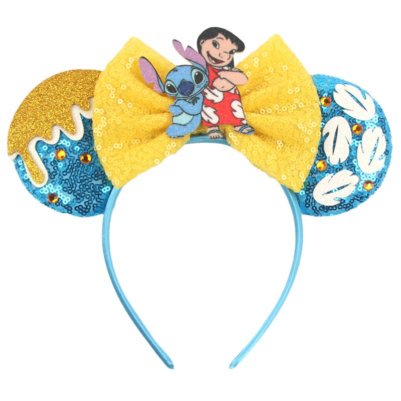 CowLost | cartoon-lilo-stitch-head-band-girls-sequins-bow-hairband |28