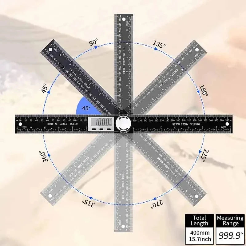 CowLost | homefish-1-pc-2-in-1-digital-angle-detector-scale-suitable-for-woodworking-mutifunction-tools-measurement-tools-high-accuracy |6