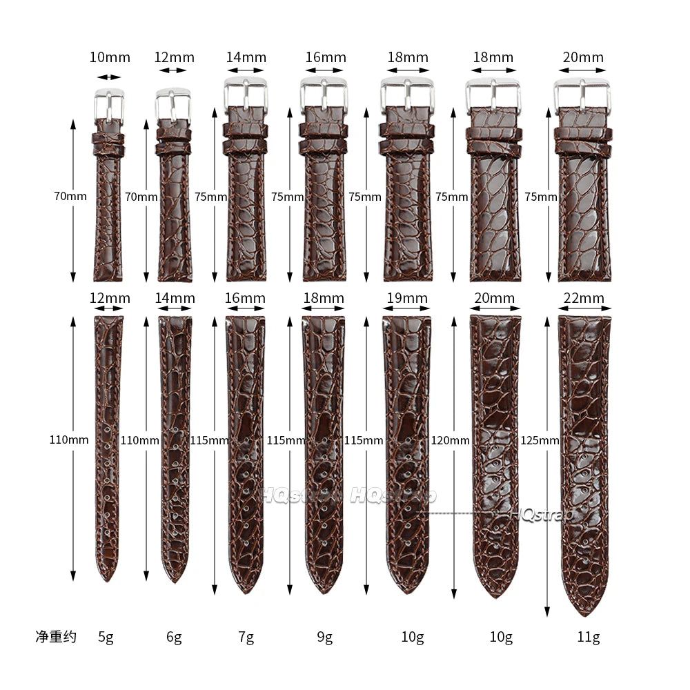 CowLost | product_id-unisex-crocodile-leather-smartwatch-strap-12-22mm-black-brown |7