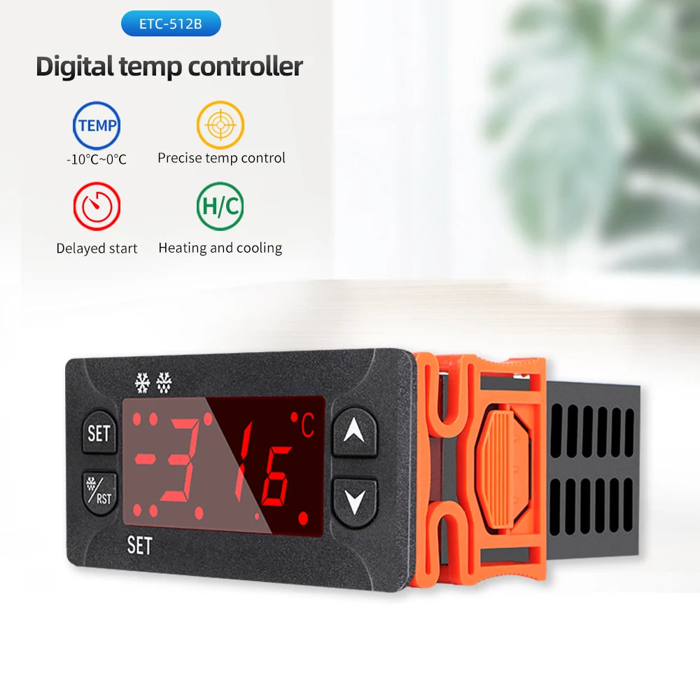 Digital Temperature Controller Thermostat AC 110V/220V DC 12-24V Relay LED Heating Cooling Thermoregulator