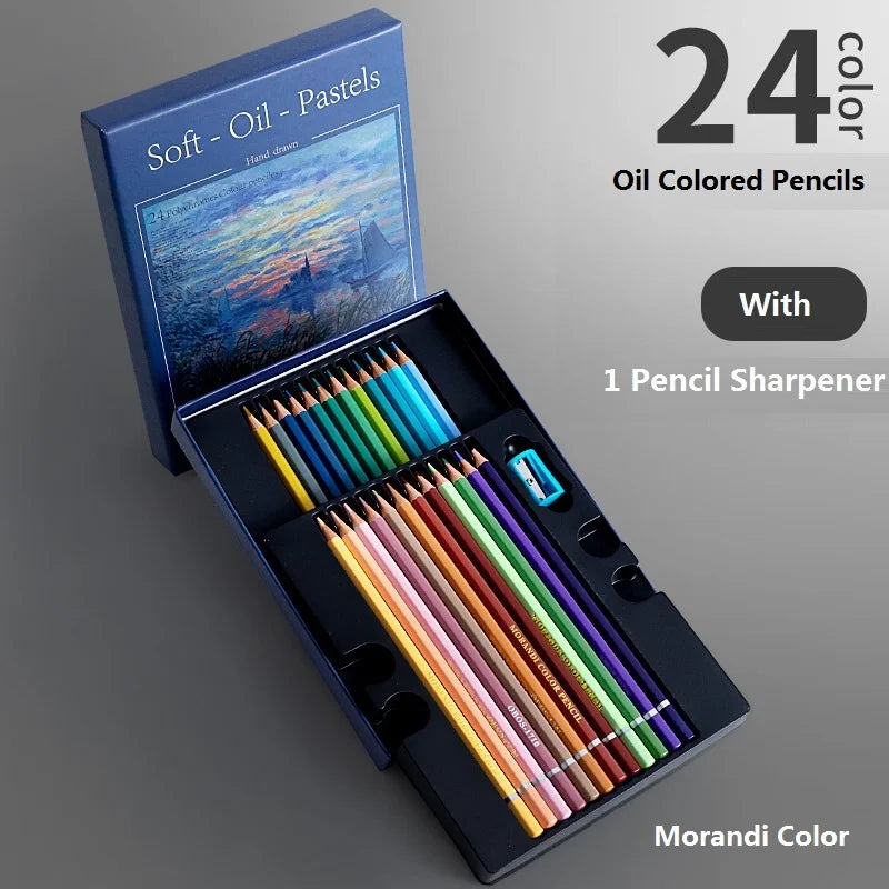 CowLost | 12-24-36-colors-soft-oil-pastel-colored-pencil-set-classic-macaron-morandi-water-soluble-coloring-painting-aesthetic-lapices-1 |14