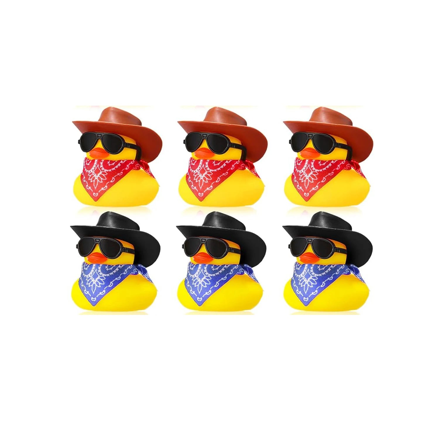 CowLost | product_id-6-pack-cowboy-rubber-ducks-with-hat-and-scarf-mini-party-favor-toys-for-shower-and-birthday |18