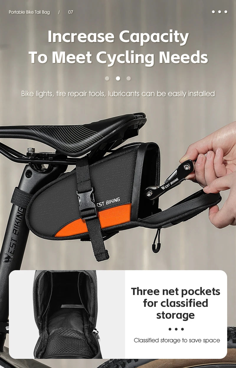 CowLost | west-biking-portable-bike-tail-bag-1-2l-reflective-cycling-bag-ultralight-waterproof |13