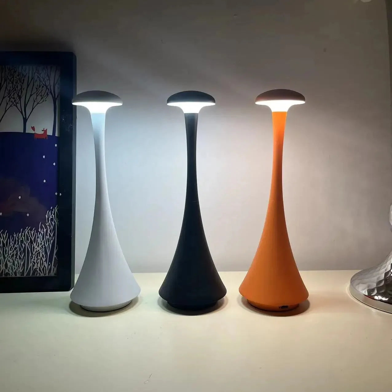 CowLost | product_id-rechargeable-wireless-touch-usb-c-led-mushroom-table-lamp-for-bedroom |1