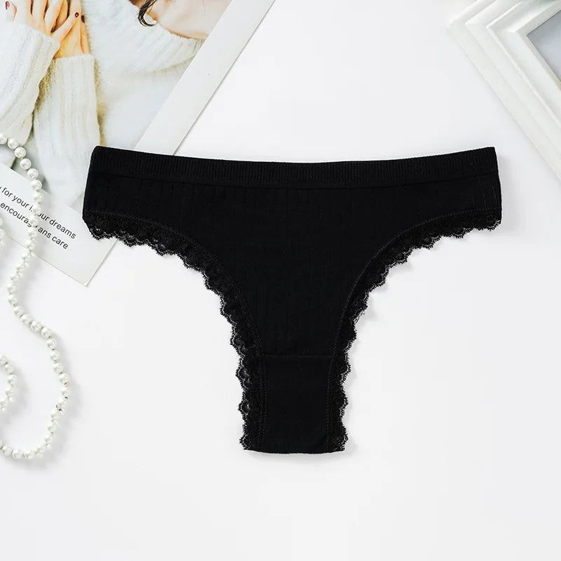 CowLost | product_id-women-cotton-low-waist-brazilian-lace-g-string-panties-t-back-m-xl |8