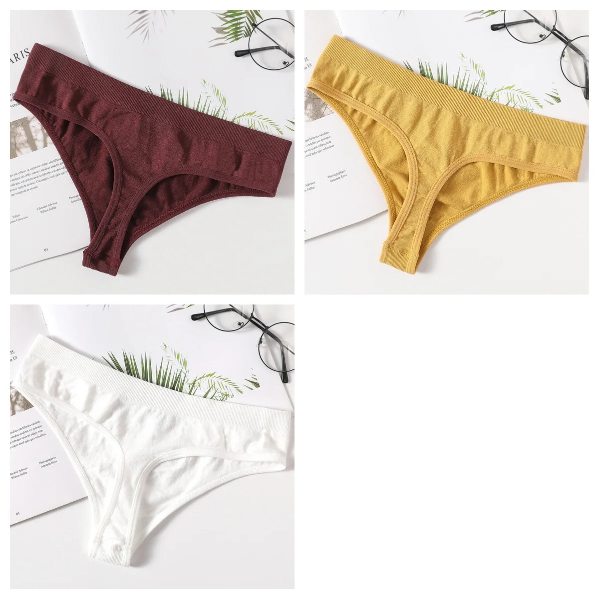 CowLost | product_id-3pcs-women-s-seamless-low-waist-g-string-thong-panties-m-xl |25