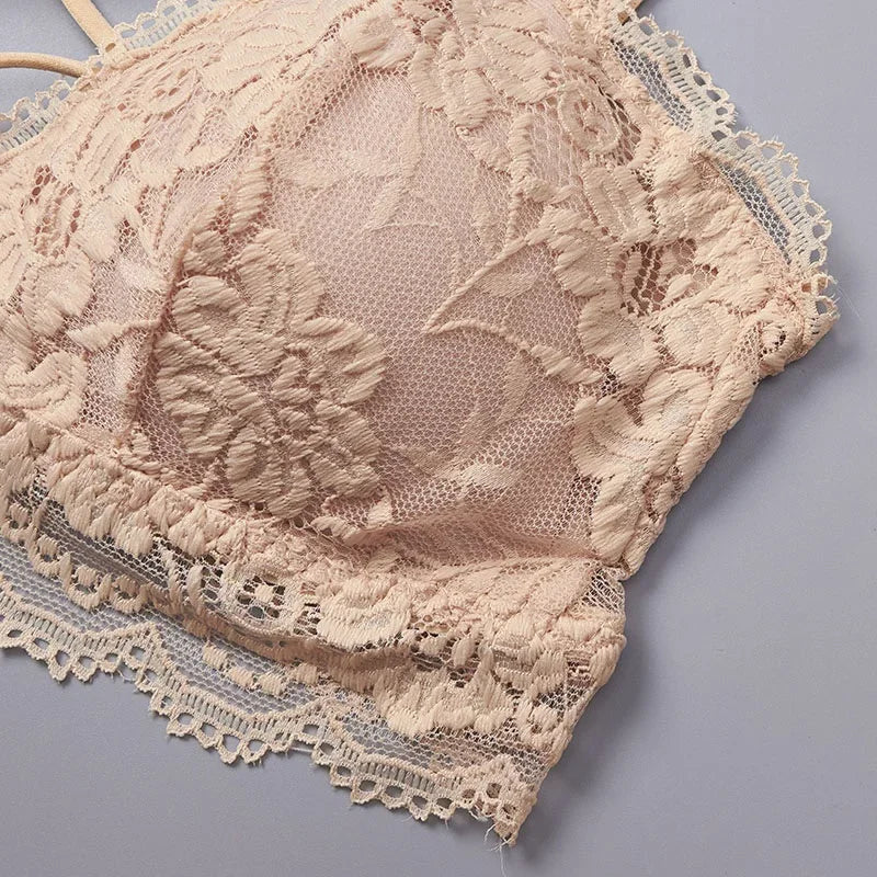 CowLost | product_id-ollymurscn-womens-floral-lace-wireless-push-up-padded-bra-with-cross-straps |13