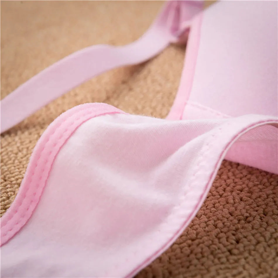 CowLost | product_id-girls-wireless-training-bra-with-detachable-straps-soft-solid-color-teens-bralette |16