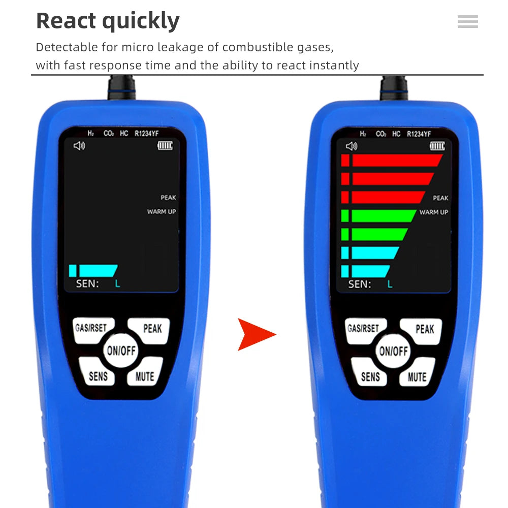 LD200 LD600 Halogen & Combustible Gas Leak Detector with 0-100% LEL Alarm and LCD Display