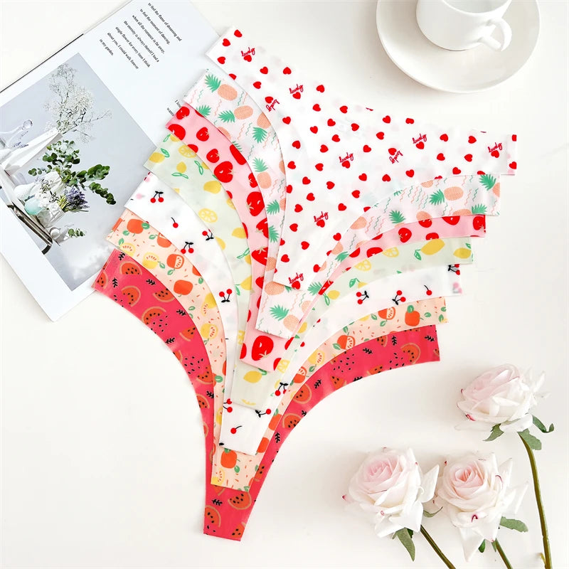 CowLost | activewear-pants-3pcs-womens-ice-silk-seamless-low-waist-leopard-thongs |14