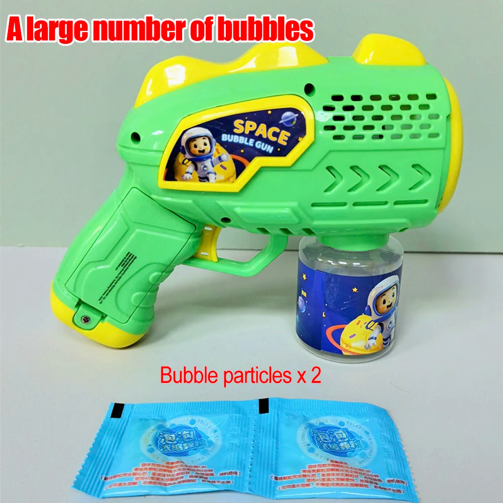 Space Astronauts Automatic Bubble Gun with Bubble Liquid Toy for Kids Gift