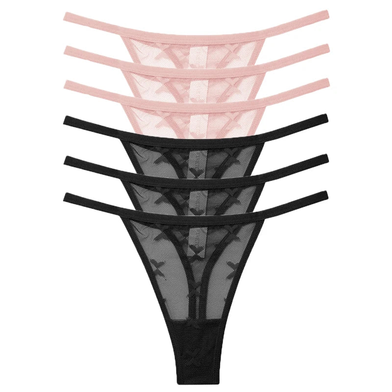 CowLost | activewear-pants-6pcs-women-transparent-mesh-thong-panties-g-string |41