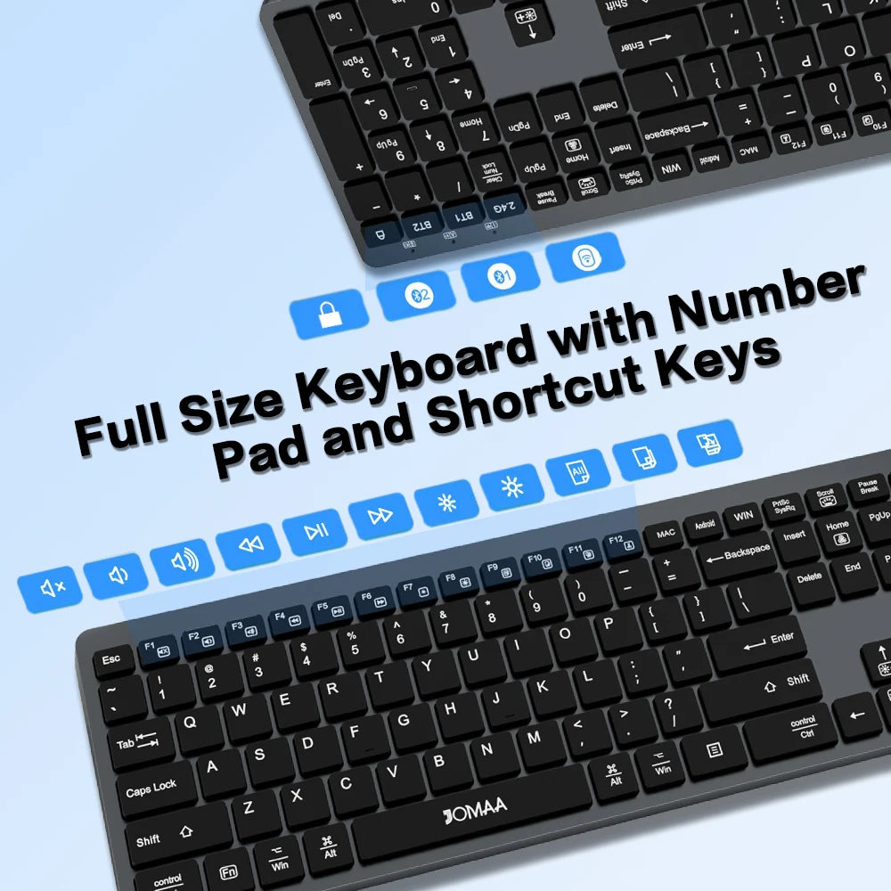 CowLost | product_id-jomaa-full-size-wireless-backlit-keyboard-2-4g-dual-bluetooth-rechargeable-silent-keyboard-for-pc-laptop |9