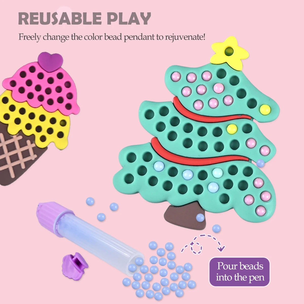 CowLost | product_id-diy-beads-pen-toy-set-handmade-creative-sticker-princess-rainbow-bow-girl-gift |2