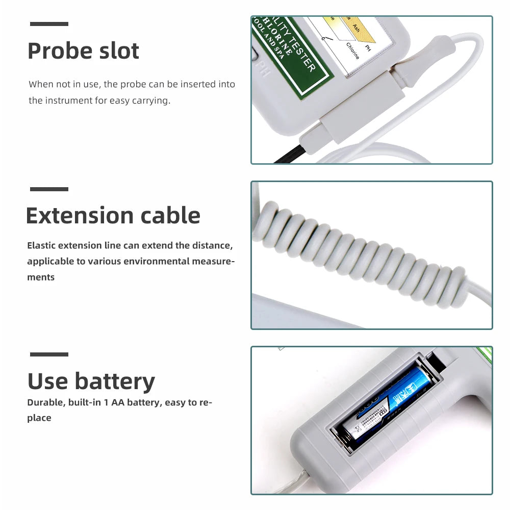 2-in-1 PH & Chlorine Meter Tester PC-102 for Pool & Aquarium Water Quality