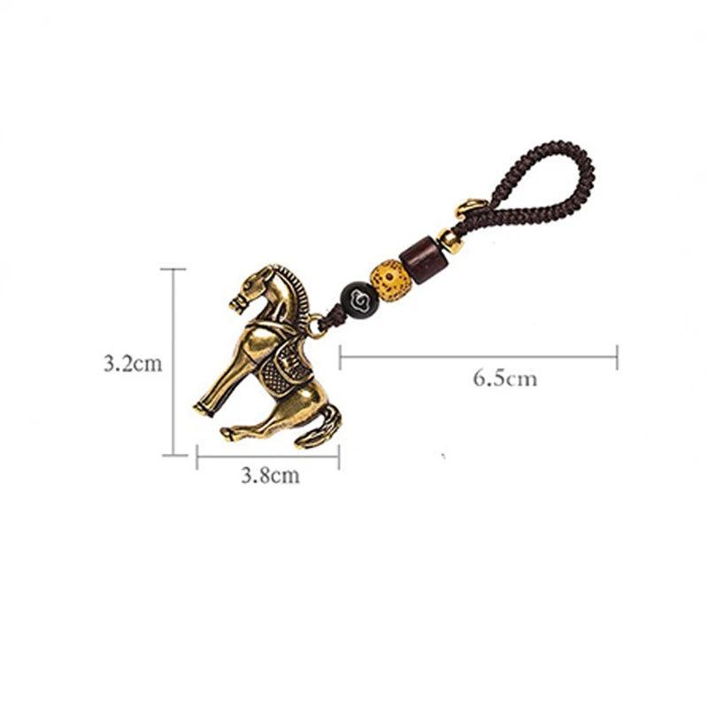 CowLost | product_id-brass-chinese-zodiac-horse-pendant-braided-key-chain-lucky-money-gift |7