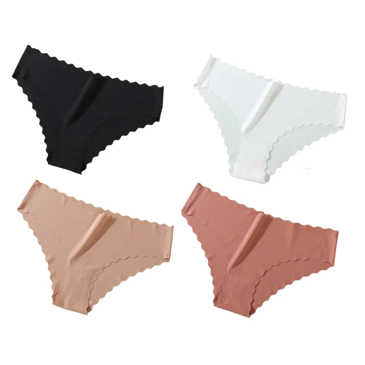 CowLost | product_id-4pcs-womens-mid-rise-seamless-ice-silk-briefs-xs-xl-no-show-solid-panties |10